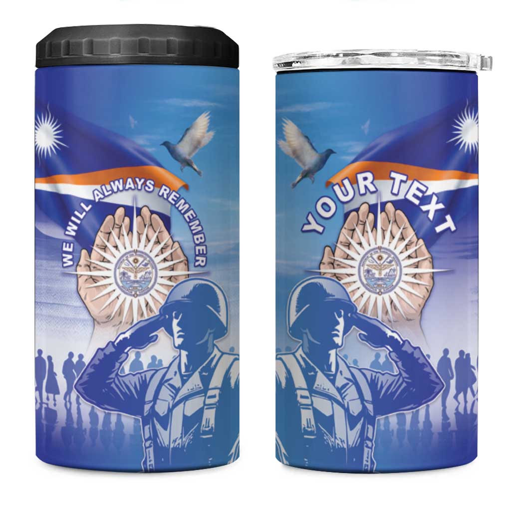 Personalised Marshall Islands Remembrance Day 4 in 1 Can Cooler Tumbler We Will Always Remember
