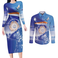 Personalised Marshall Islands Remembrance Day Couples Matching Long Sleeve Bodycon Dress and Long Sleeve Button Shirt We Will Always Remember