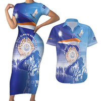 Personalised Marshall Islands Remembrance Day Couples Matching Short Sleeve Bodycon Dress and Hawaiian Shirt We Will Always Remember