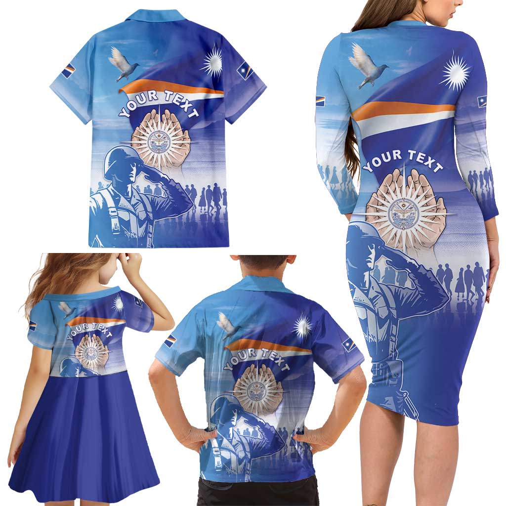 Personalised Marshall Islands Remembrance Day Family Matching Long Sleeve Bodycon Dress and Hawaiian Shirt We Will Always Remember