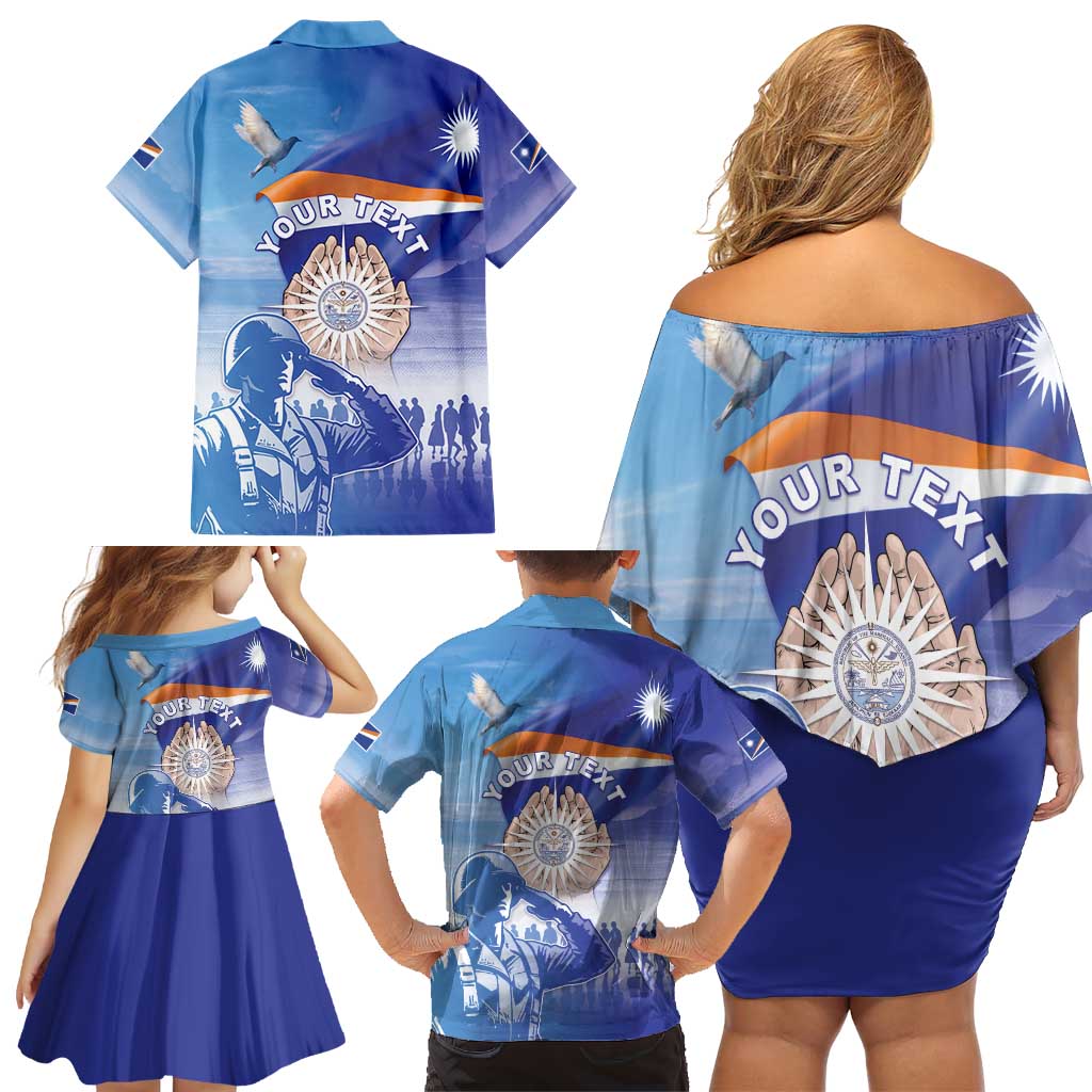 Personalised Marshall Islands Remembrance Day Family Matching Off Shoulder Short Dress and Hawaiian Shirt We Will Always Remember