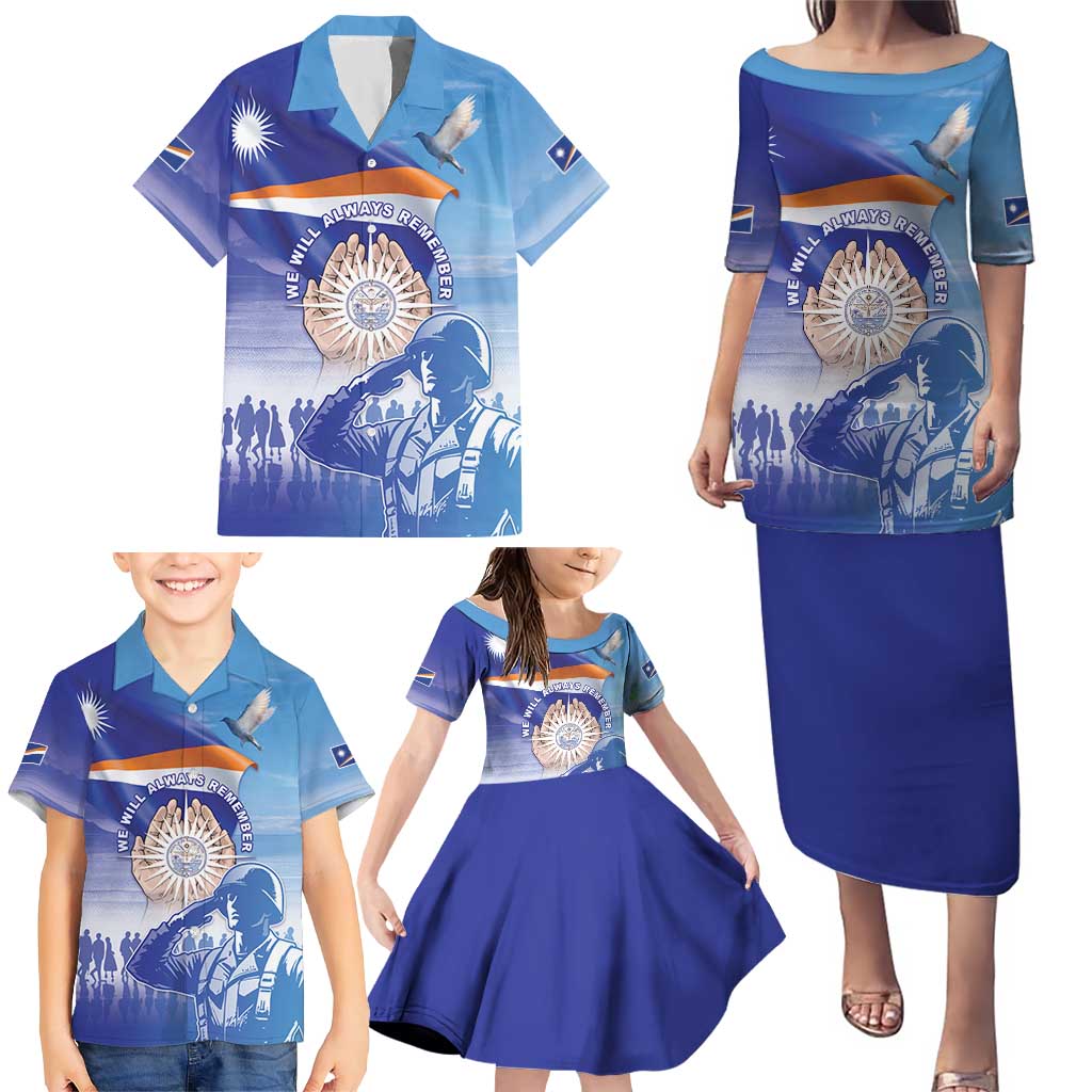 Personalised Marshall Islands Remembrance Day Family Matching Puletasi and Hawaiian Shirt We Will Always Remember