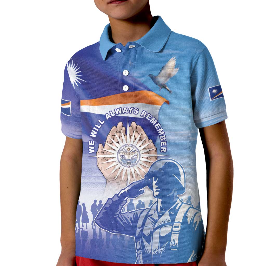 Personalised Marshall Islands Remembrance Day Kid Polo Shirt We Will Always Remember