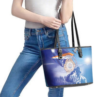 Marshall Islands Remembrance Day Leather Tote Bag We Will Always Remember