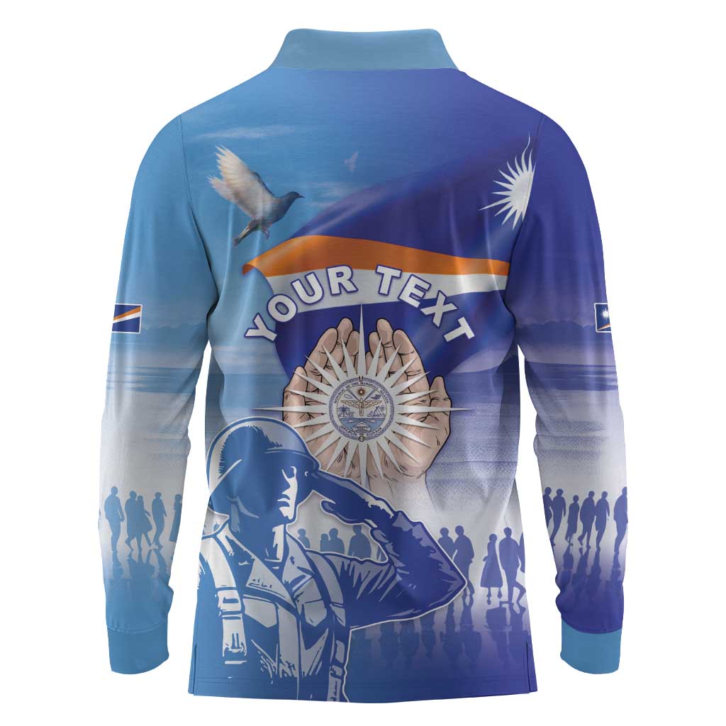 Personalised Marshall Islands Remembrance Day Long Sleeve Polo Shirt We Will Always Remember