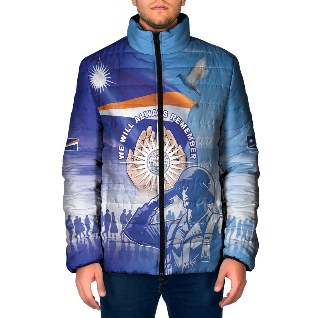 Personalised Marshall Islands Remembrance Day Padded Jacket We Will Always Remember