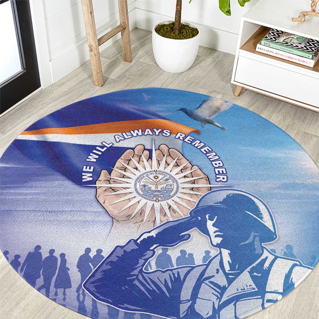 Marshall Islands Remembrance Day Round Carpet We Will Always Remember