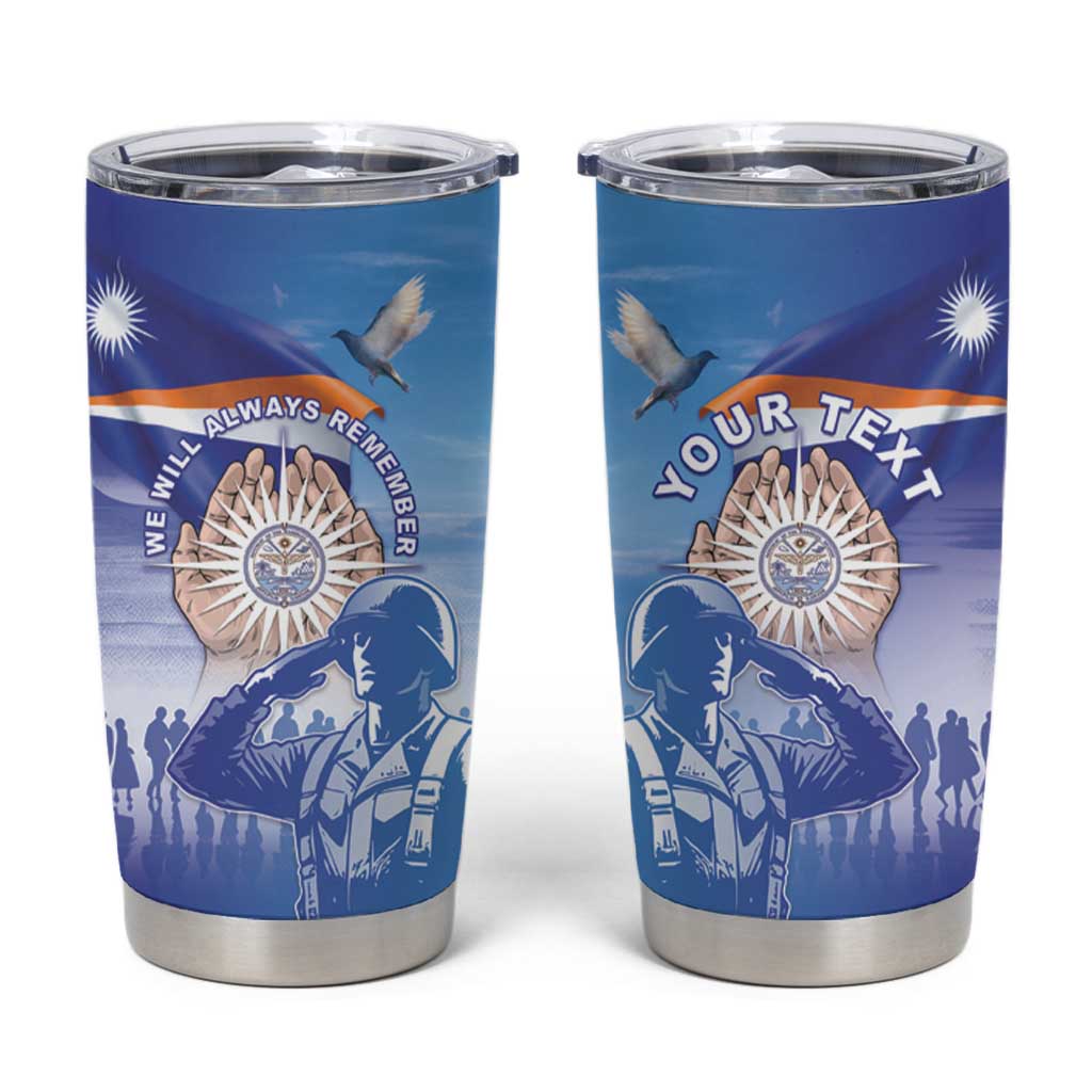 Personalised Marshall Islands Remembrance Day Tumbler Cup We Will Always Remember