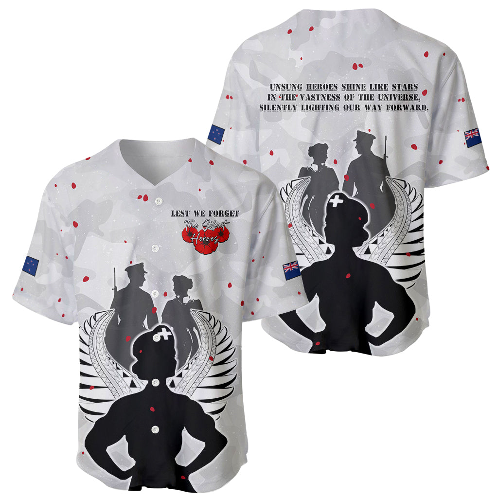 New Zealand ANZAC Day Baseball Jersey For The Nurse Lest We Forget LT05 - Polynesian Pride