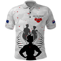 New Zealand ANZAC Day Polo Shirt For The Nurse Lest We Forget LT05 White - Polynesian Pride