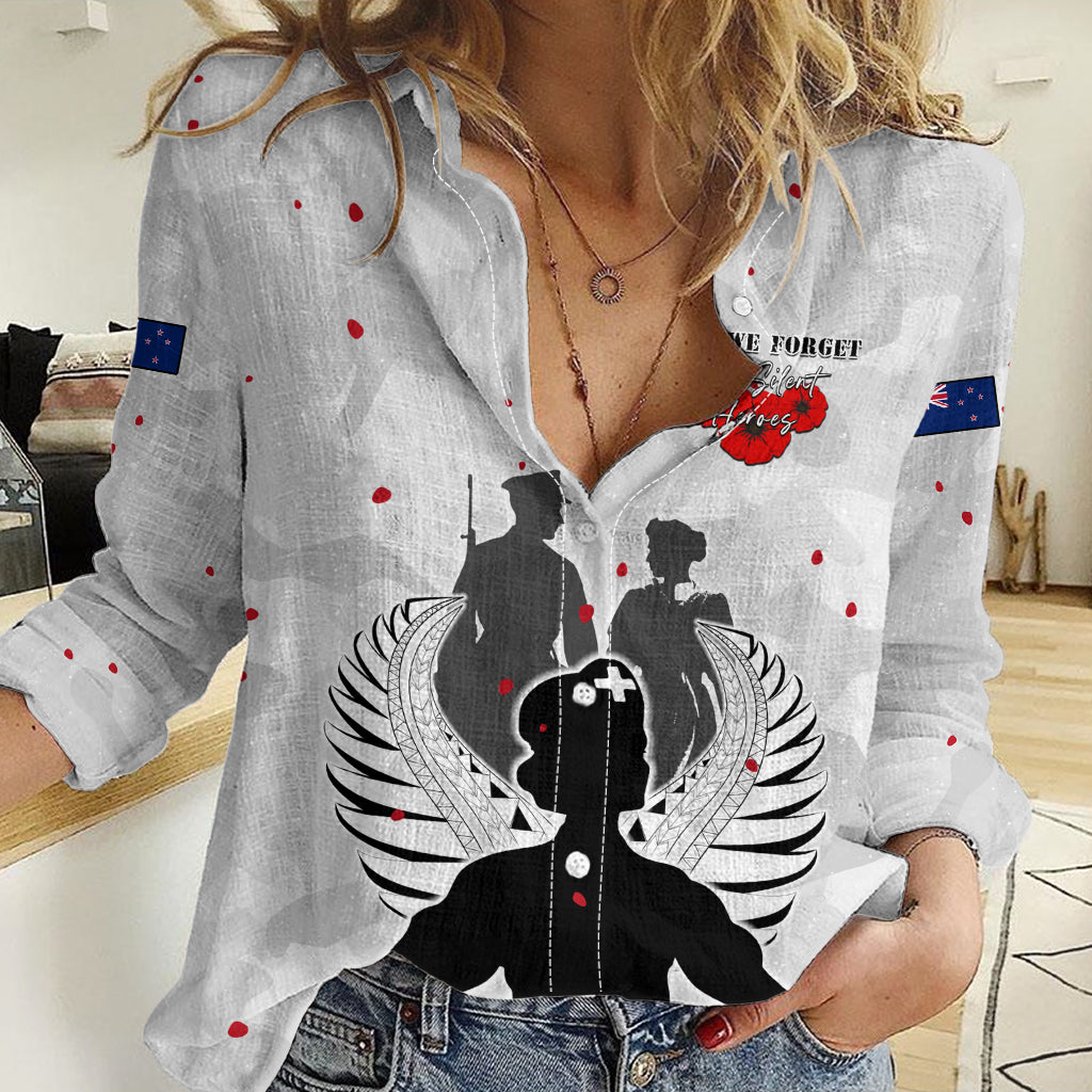 New Zealand ANZAC Day Women Casual Shirt For The Nurse Lest We Forget LT05 Female White - Polynesian Pride