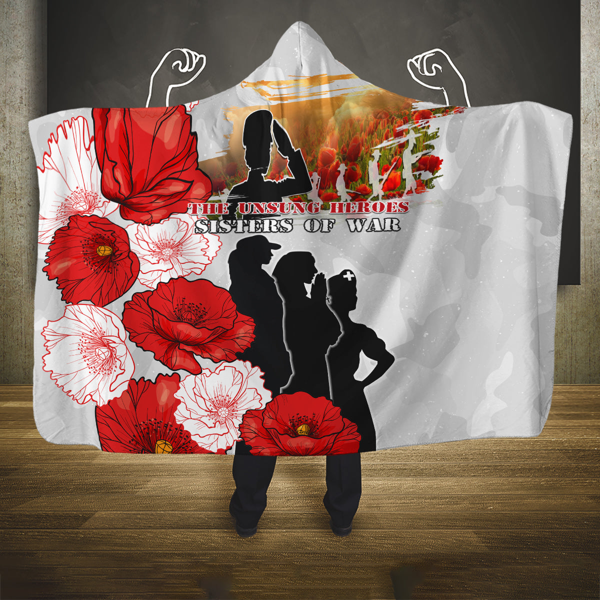 New Zealand ANZAC Day Hooded Blanket The Unsung Heroes Sisters of War LT05 One Size White - Polynesian Pride
