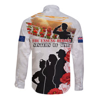 New Zealand ANZAC Day Long Sleeve Button Shirt The Unsung Heroes Sisters of War LT05 - Polynesian Pride