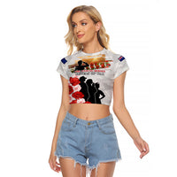 New Zealand ANZAC Day Raglan Cropped T Shirt The Unsung Heroes Sisters of War LT05 Female White - Polynesian Pride