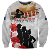 New Zealand ANZAC Day Sweatshirt The Unsung Heroes Sisters of War LT05 Unisex White - Polynesian Pride