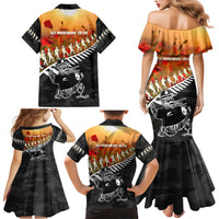 New Zealand ANZAC Rugby Family Matching Mermaid Dress and Hawaiian Shirt Soldier Fern With Kiwi Bird LT05