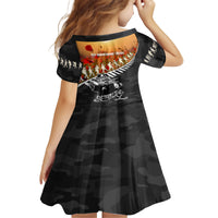 New Zealand ANZAC Rugby Family Matching Off Shoulder Short Dress and Hawaiian Shirt Soldier Fern With Kiwi Bird LT05