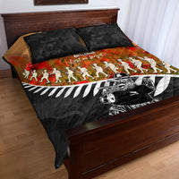New Zealand ANZAC Rugby Quilt Bed Set Soldier Fern With Kiwi Bird