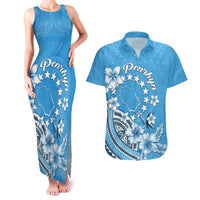 Personalised Penrhyn Gospel Day Couples Matching Tank Maxi Dress and Hawaiian Shirt Cook Islands Tribal Pattern