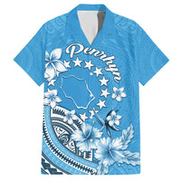 Personalised Penrhyn Gospel Day Family Matching Short Sleeve Bodycon Dress and Hawaiian Shirt Cook Islands Tribal Pattern LT05 Dad's Shirt - Short Sleeve Blue - Polynesian Pride