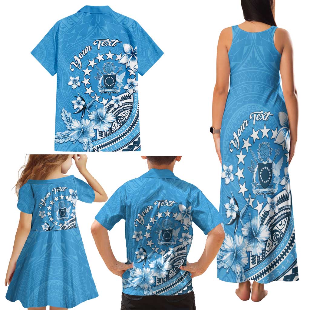 Personalised Penrhyn Gospel Day Family Matching Tank Maxi Dress and Hawaiian Shirt Cook Islands Tribal Pattern