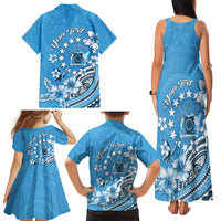 Personalised Penrhyn Gospel Day Family Matching Tank Maxi Dress and Hawaiian Shirt Cook Islands Tribal Pattern