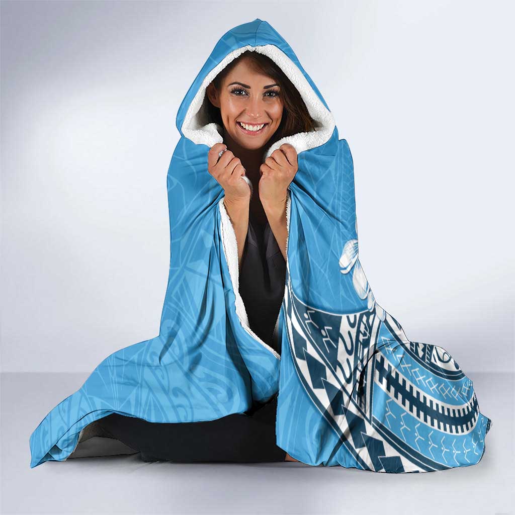 Penrhyn Gospel Day Hooded Blanket Cook Islands Tribal Pattern