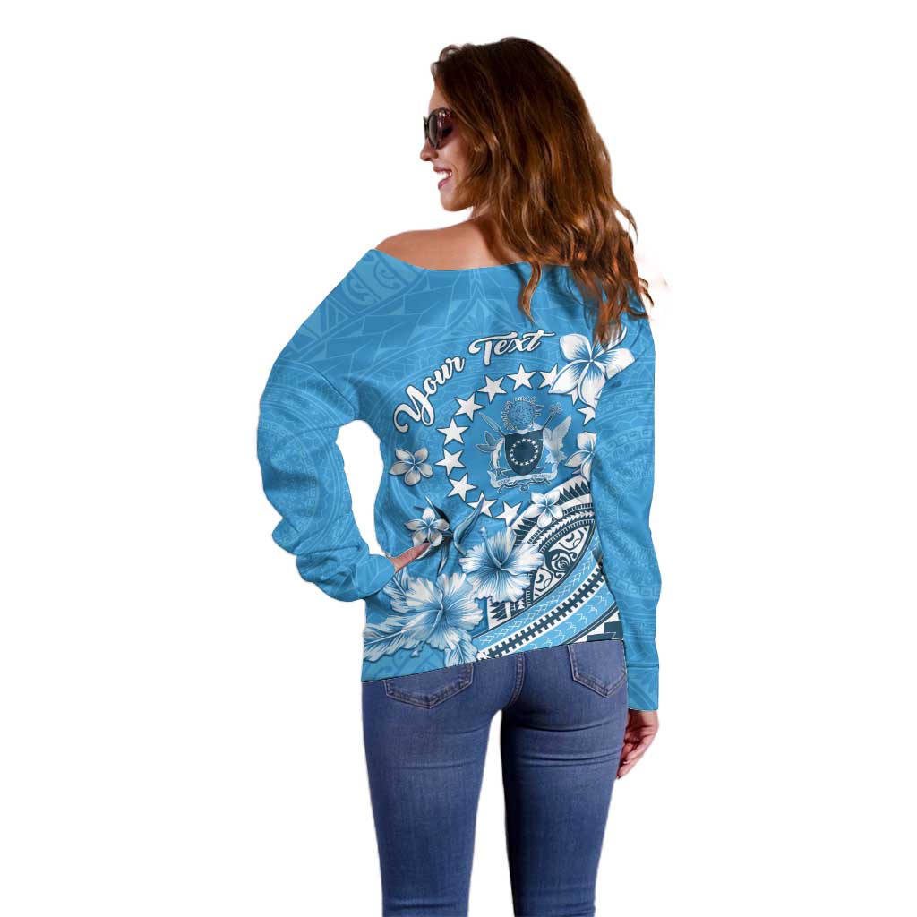 Personalised Penrhyn Gospel Day Off Shoulder Sweater Cook Islands Tribal Pattern