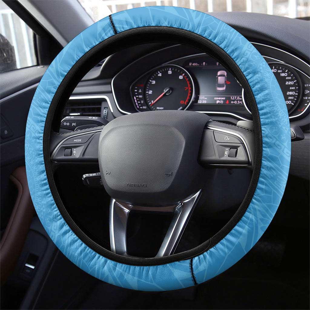Penrhyn Gospel Day Steering Wheel Cover Cook Islands Tribal Pattern