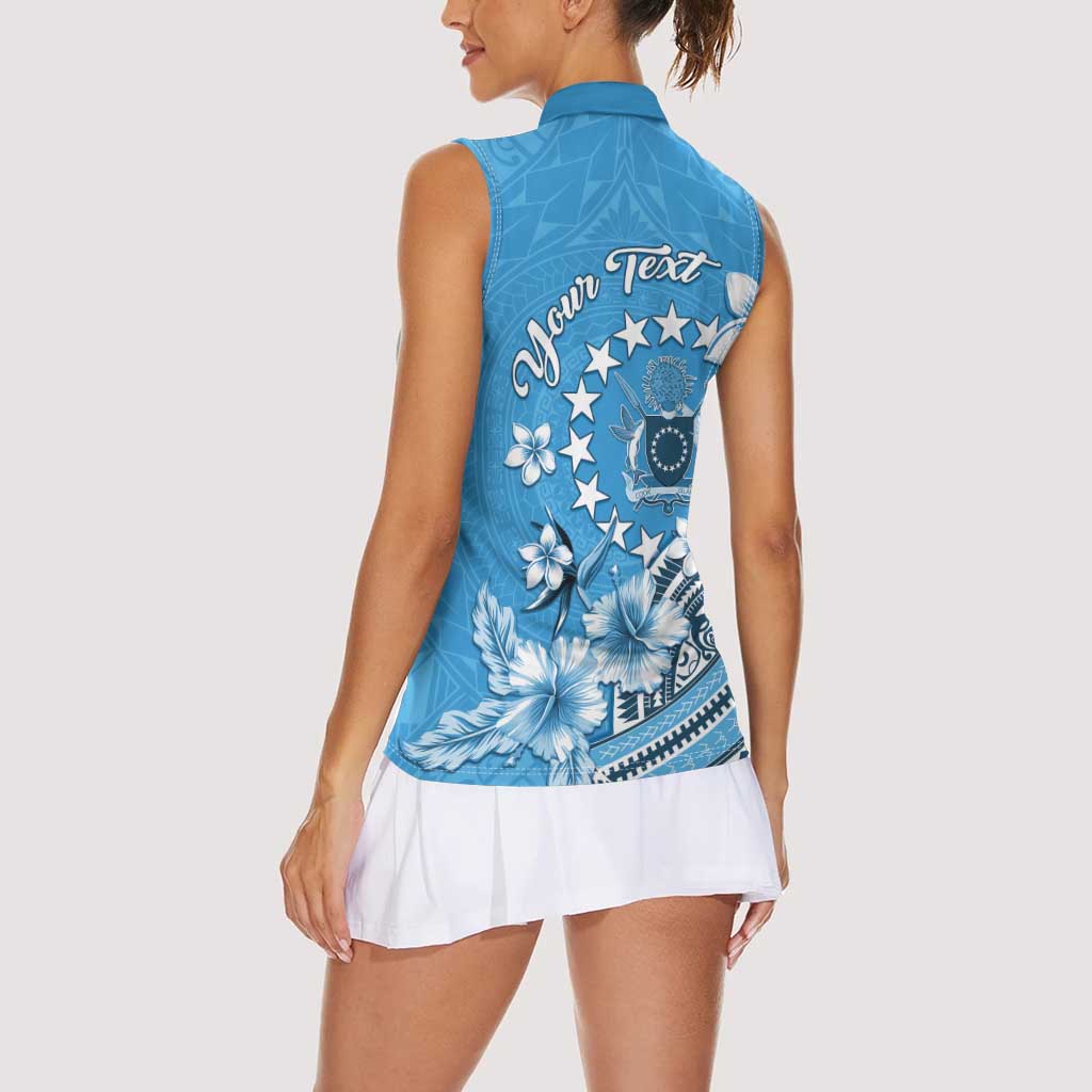 Personalised Penrhyn Gospel Day Women Sleeveless Polo Shirt Cook Islands Tribal Pattern