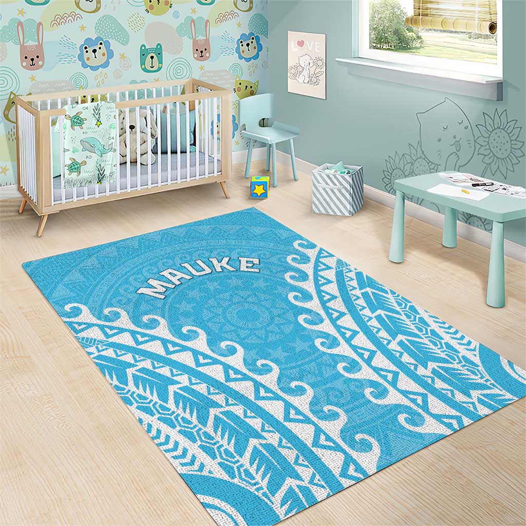 Custom Cook Islands Mauke Area Rug Polynesian Tribal Tattoo