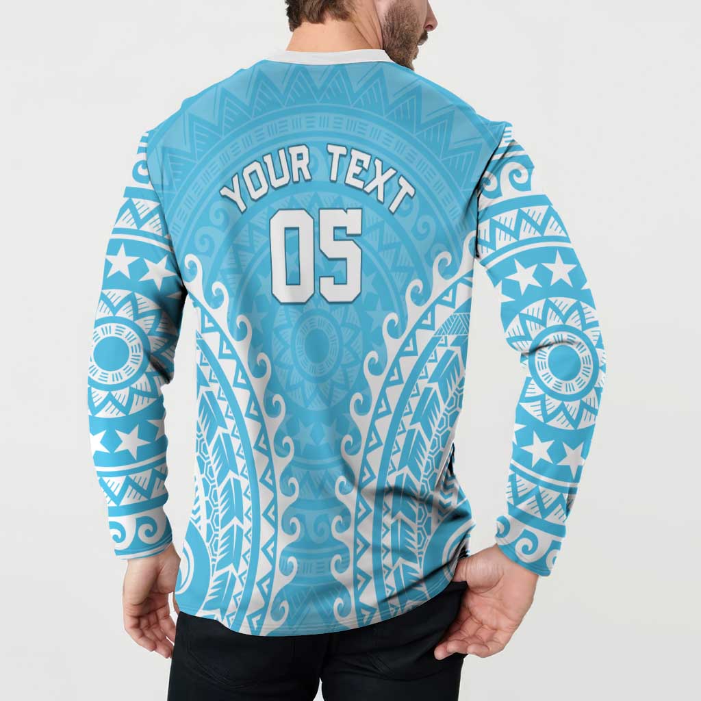 Custom Cook Islands Mauke Button Sweatshirt Polynesian Tribal Tattoo