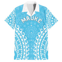 Custom Cook Islands Mauke Family Matching Short Sleeve Bodycon Dress and Hawaiian Shirt Polynesian Tribal Tattoo