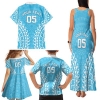 Custom Cook Islands Mauke Family Matching Tank Maxi Dress and Hawaiian Shirt Polynesian Tribal Tattoo