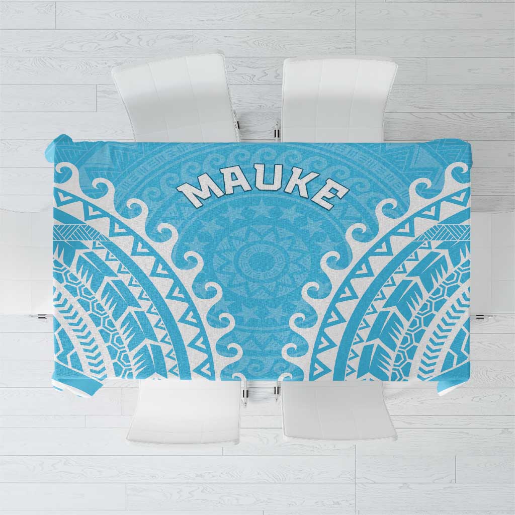 Custom Cook Islands Mauke Tablecloth Polynesian Tribal Tattoo