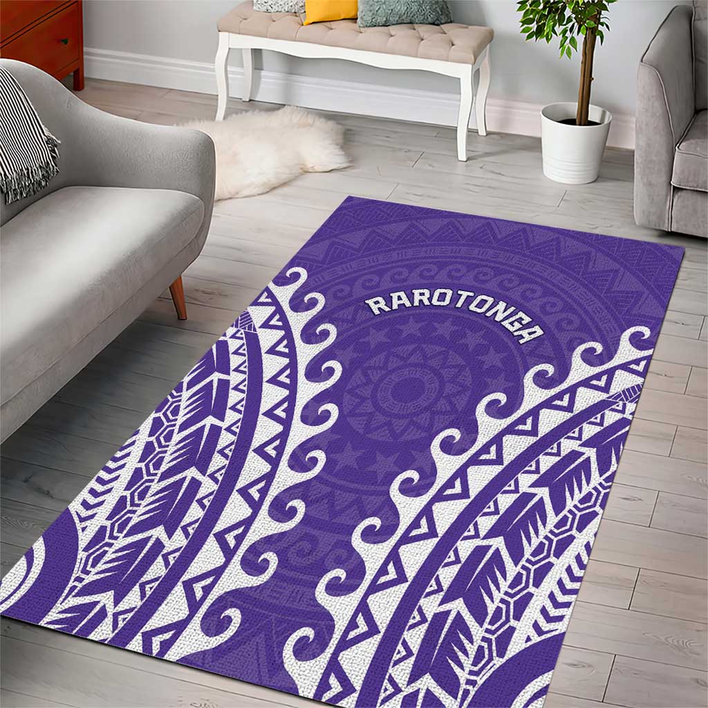 Custom Cook Islands Rarotonga Area Rug Polynesian Tribal Tattoo