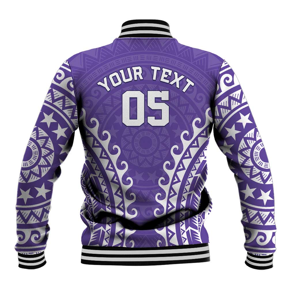 Custom Cook Islands Rarotonga Baseball Jacket Polynesian Tribal Tattoo