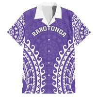 Custom Cook Islands Rarotonga Family Matching Off The Shoulder Long Sleeve Dress and Hawaiian Shirt Polynesian Tribal Tattoo