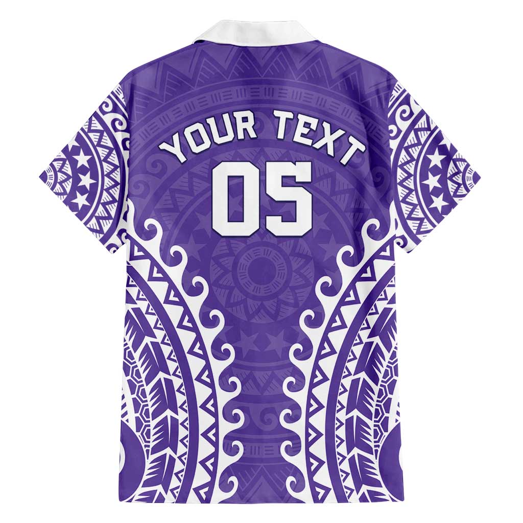 Custom Cook Islands Rarotonga Family Matching Off Shoulder Short Dress and Hawaiian Shirt Polynesian Tribal Tattoo