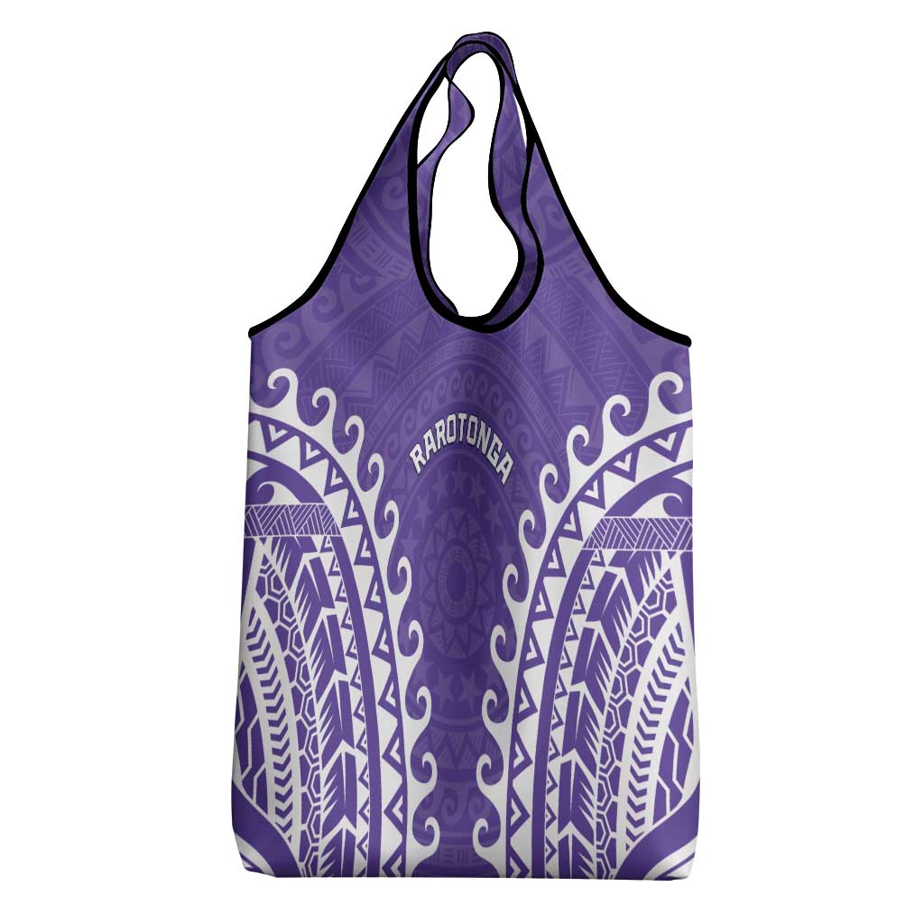 Custom Cook Islands Rarotonga Grocery Bag Polynesian Tribal Tattoo