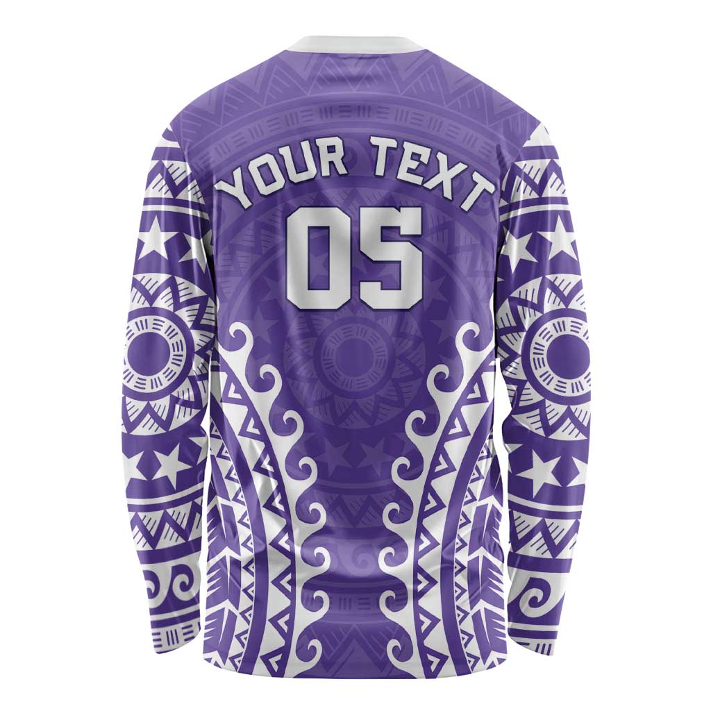 Custom Cook Islands Rarotonga Long Sleeve Shirt Polynesian Tribal Tattoo