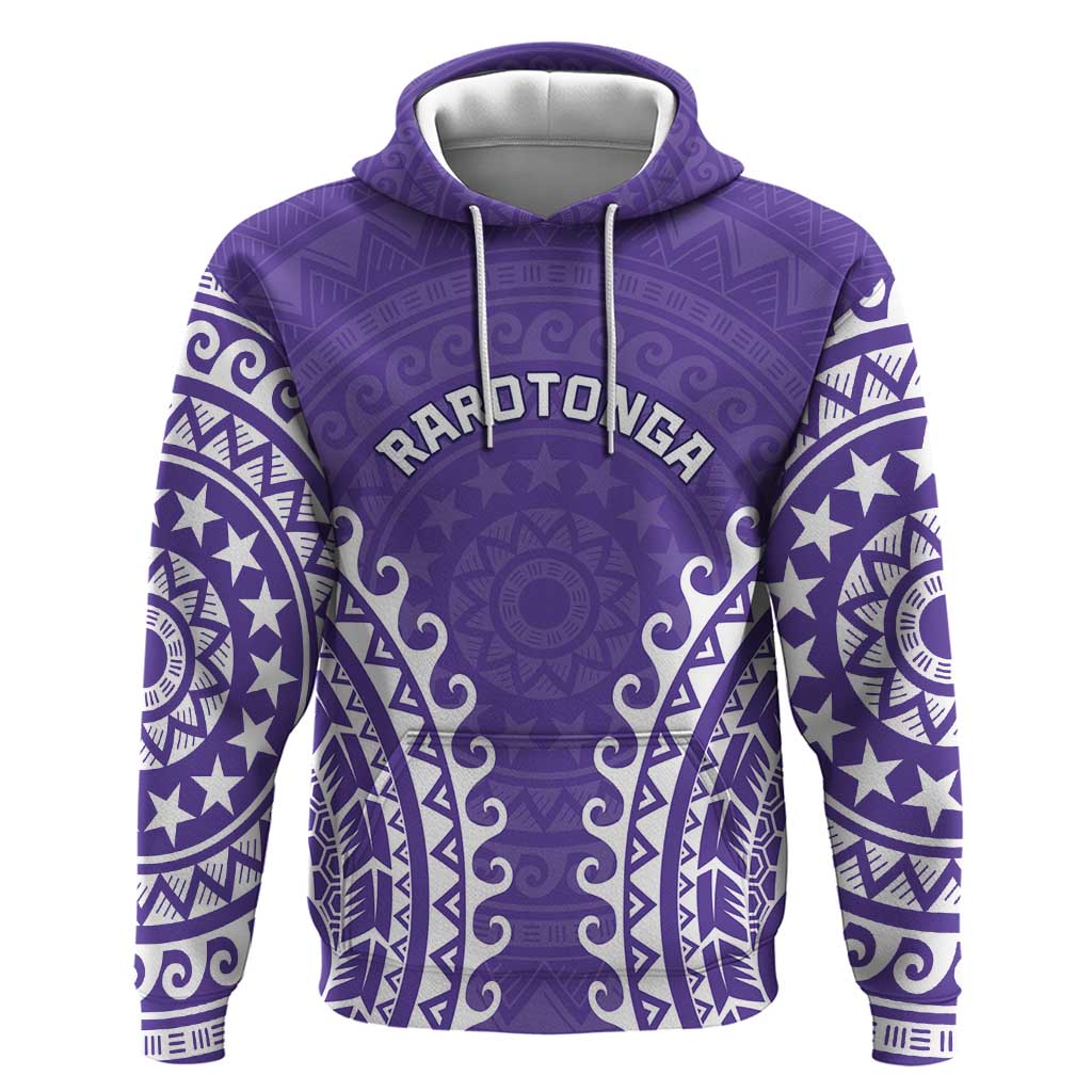 Custom Cook Islands Rarotonga Zip Hoodie Polynesian Tribal Tattoo