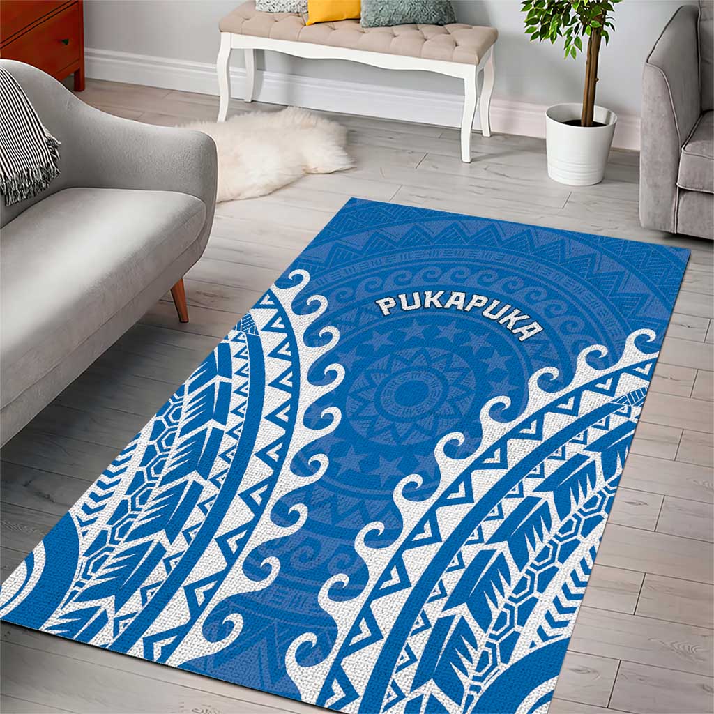 Custom Cook Islands Pukapuka Area Rug Polynesian Tribal Tattoo