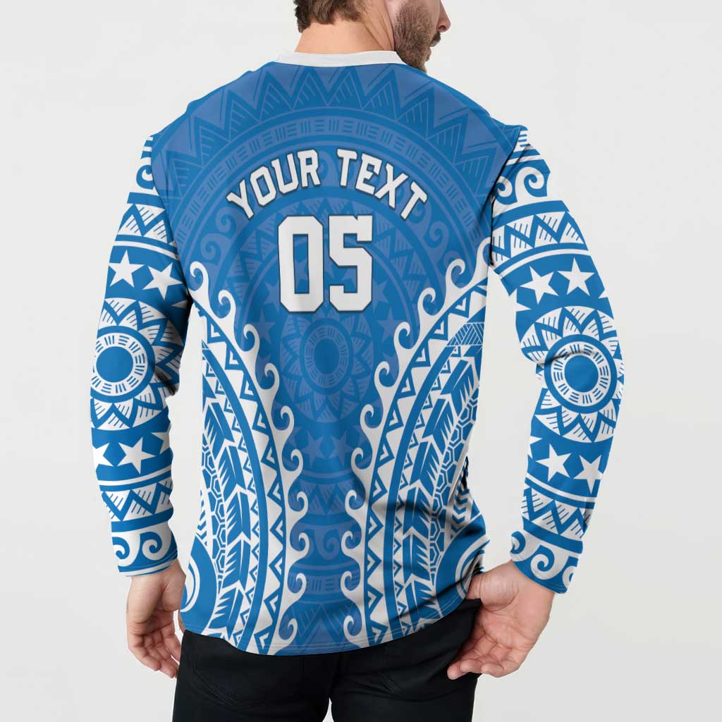 Custom Cook Islands Pukapuka Button Sweatshirt Polynesian Tribal Tattoo