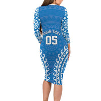 Custom Cook Islands Pukapuka Family Matching Long Sleeve Bodycon Dress and Hawaiian Shirt Polynesian Tribal Tattoo