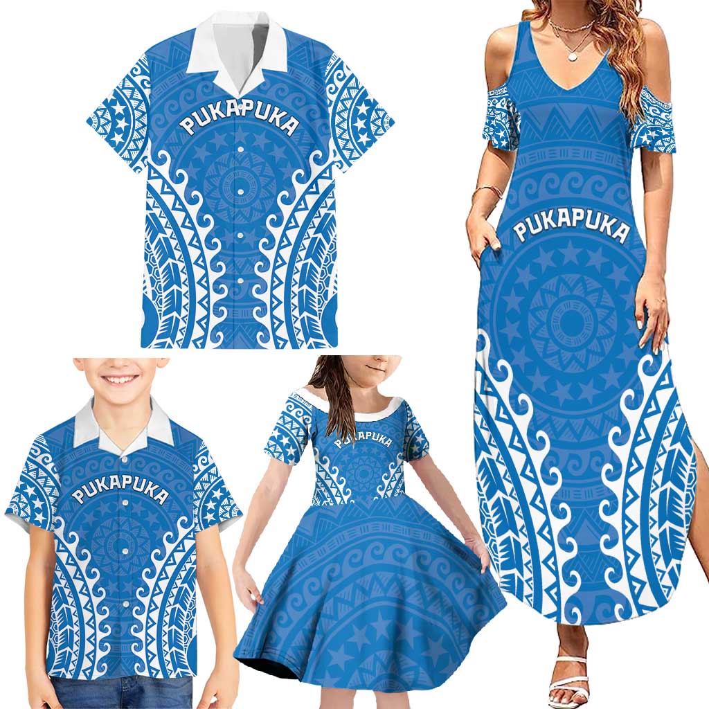 Custom Cook Islands Pukapuka Family Matching Summer Maxi Dress and Hawaiian Shirt Polynesian Tribal Tattoo