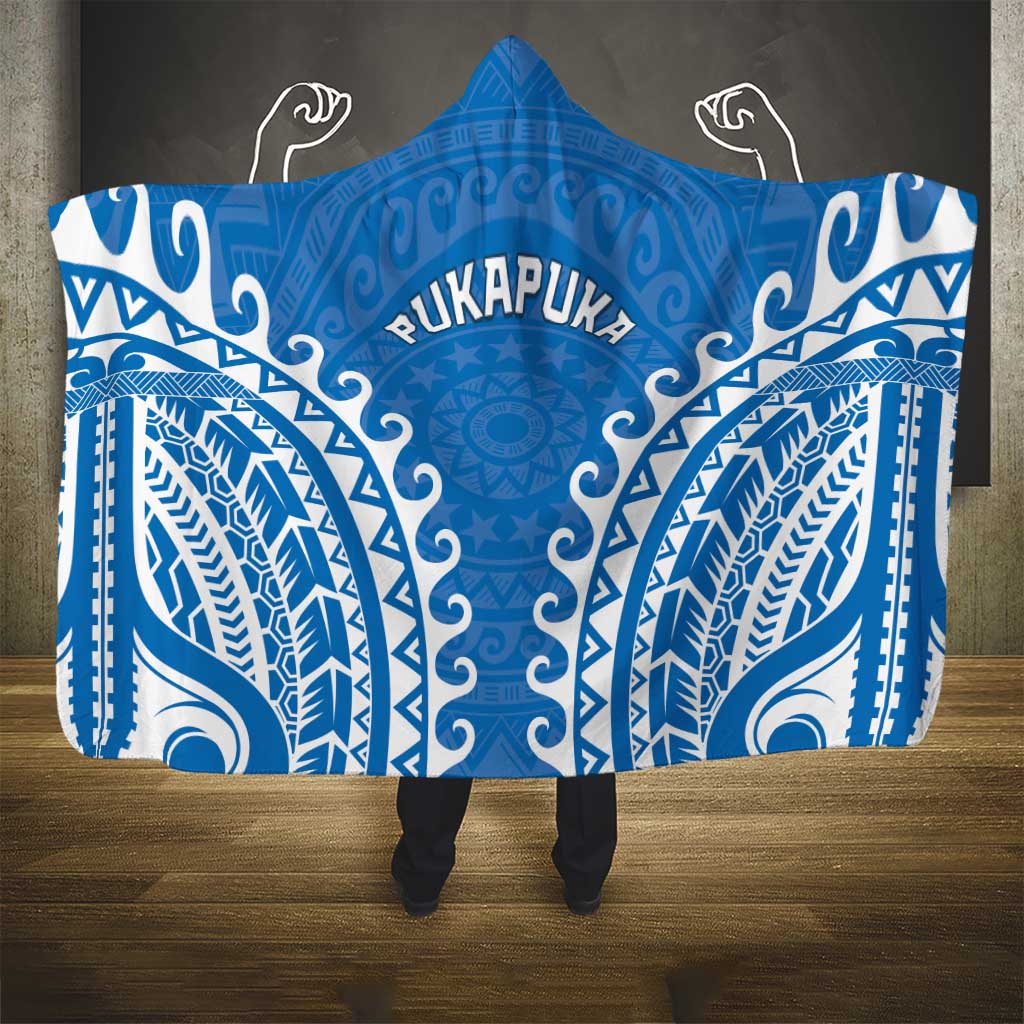 Custom Cook Islands Pukapuka Hooded Blanket Polynesian Tribal Tattoo