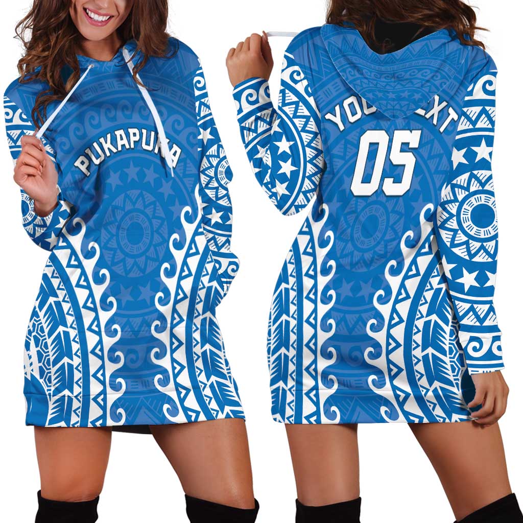 Custom Cook Islands Pukapuka Hoodie Dress Polynesian Tribal Tattoo