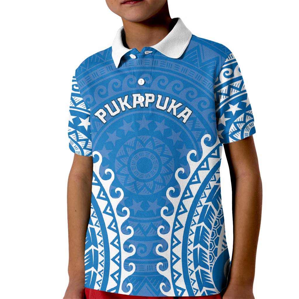 Custom Cook Islands Pukapuka Kid Polo Shirt Polynesian Tribal Tattoo