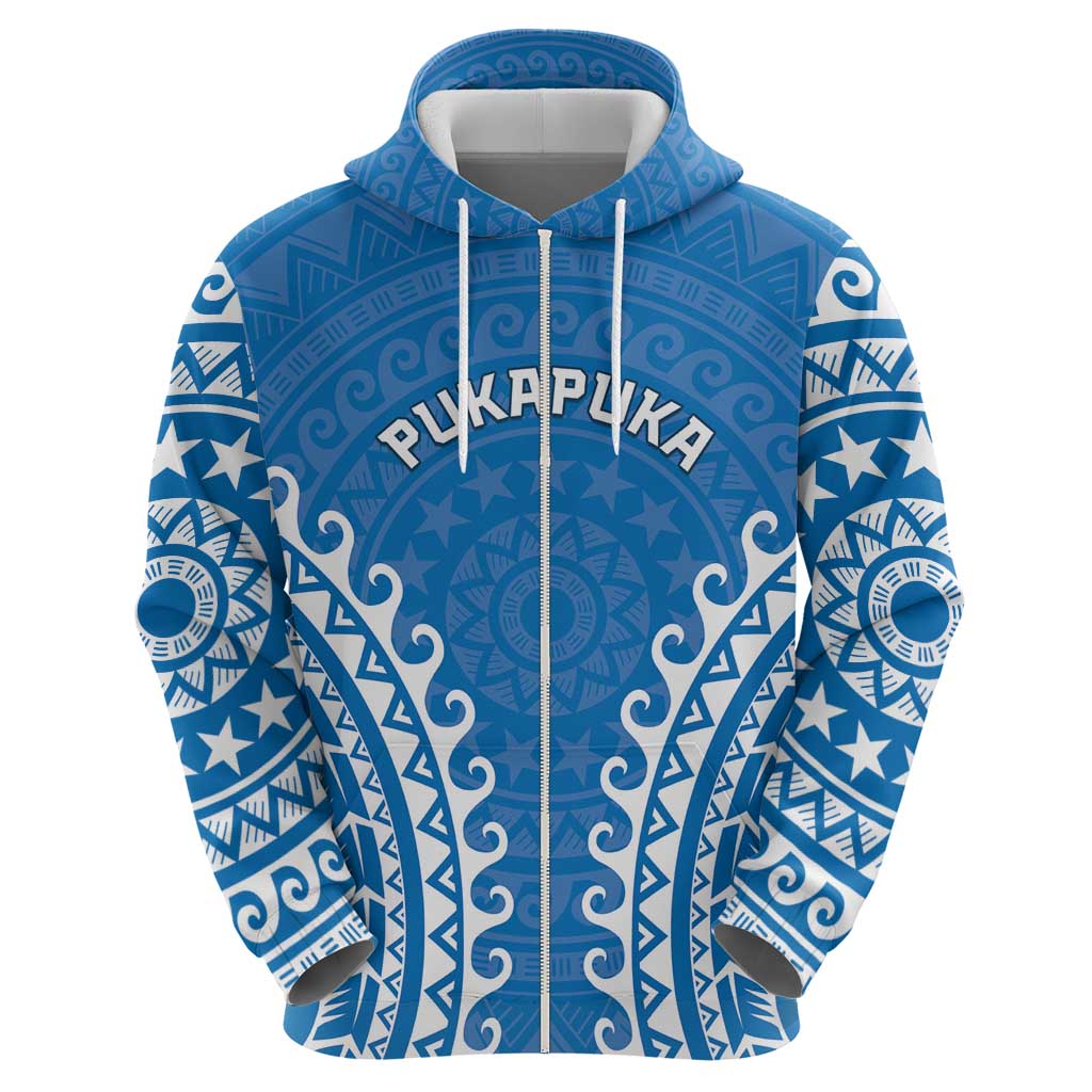 Custom Cook Islands Pukapuka Zip Hoodie Polynesian Tribal Tattoo